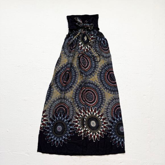 Boho Print Smocked Waist Maxi Skirt, Size XS - Picture 1 of 5